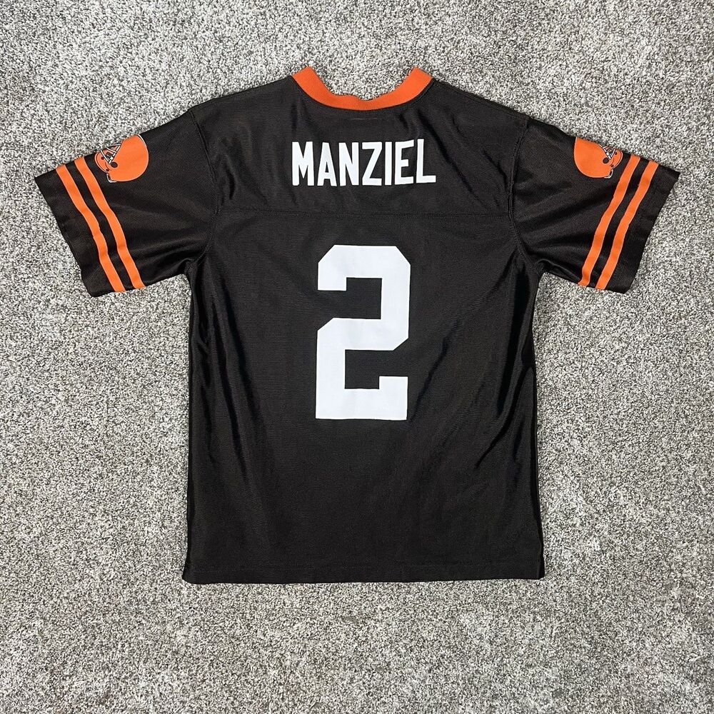 Johnny Manziel Cleveland Browns NFL Jersey Size Youth Medium Brown Orange